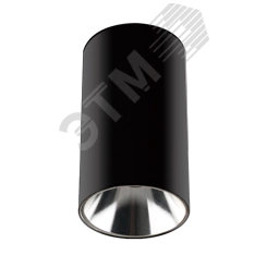 Светильник светодиодный ДПО GU10 без лампы круглый черный корпус белый рефлектор Jazzway