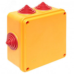 Коробка огнестойкая 100х100х50мм IP55, 3 двойных клеммника 1,5-10 мм2 EKF