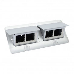 Выдвижной блок в стол, с комплектом для монтажа, 2х4 модуля, цвет алюминий, для монтажа ЭУИ Выдвижной блок в стол, с комплектом для монтажа, 2х4 модуля, цвет алюминий, для монтажа ЭУИ