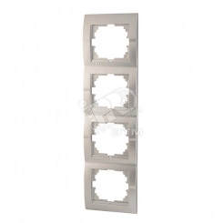 DERIY Рамка 4-ая вертикальная Серебристый металлик