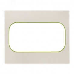 Стокгольм Рамка для розетки 2-местная белая с  линией цвета зеленый  EKF
