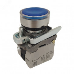 Кнопка КМЕ4611мЛС-24В-синий-1но+1нз-цилиндр-индикатор-IP65-КЭАЗ