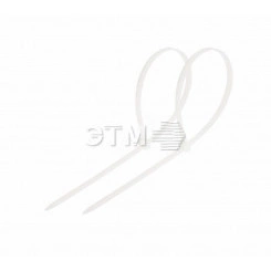 Хомут-стяжка кабельная нейлоновая 150x3,6 мм, белая, упаковка 100 шт