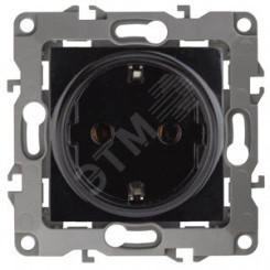 Розетка 2P+E Schuko, 16A-250В, б.л., Эра12, чёрный, 12-2001-06 Розетка 2P+E Schuko, 16A-250В, б.л., Эра12, чёрный, 12-2001-06