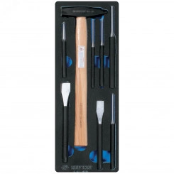 Набор зубил, выколоток, кернеров с молотком, ложемент, 8 предметов Набор зубил, выколоток, кернеров с молотком, ложемент, 8 предметов