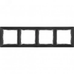 VALENA Рамка 4 поста горизонтальный монтаж Ноктюрн/серебро VALENA Рамка 4 поста горизонтальный монтаж Ноктюрн/серебро