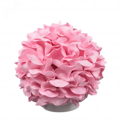 Светильник светодиодный со сменной лампой (в/к) Гортензия Белый/Светлая роза E27, теплый белый свет (3000K). Плафон D150мм, прозрачный. Белое основание. TM Uniel