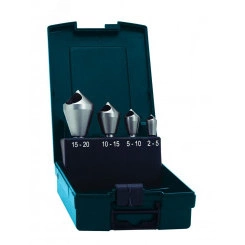 Набор зенковок конических с поперечным отверстием No 9000Q, 4 пр., HSS, 90 град, d 2-5 / 5-10 / 10-15 / 15-20 мм Набор зенковок конических с поперечным отверстием No 9000Q, 4 пр., HSS, 90 град, d 2-5 / 5-10 / 10-15 / 15-20 мм