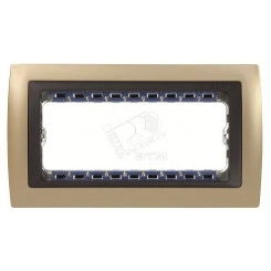 Рамка с суппортом на 5 узких модулей, S82C, шампань - графит