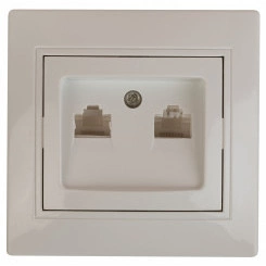 Розетка информационная 2xRJ45, СУ, Plano, сл.кость 1-304-02 Intro ЭРА