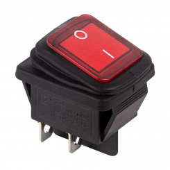 Выключатель клавишный 250V 15А (4с) ON-OFF красный  с подсветкой  ВЛАГОЗАЩИТА  (RWB-507)  REXANT Индивидуальная упаковка 1 шт