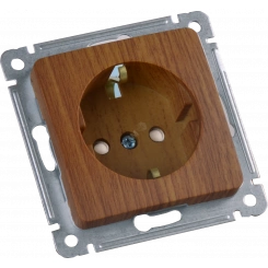 MASTER Розетка одноместная с заземляющим контактом, со шторками, скрытой установки, в рамку, дуб MASTER Розетка одноместная с заземляющим контактом, со шторками, скрытой установки, в рамку, дуб