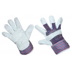 Перчатки спилковые х/б