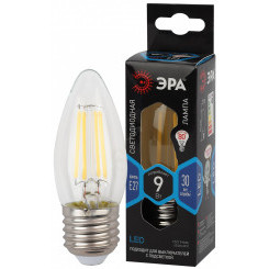 Лампа светодиодная F-LED B35-9w-840-E27  (филамент, свеча, 9Вт, нейтр, E27) (10/100/5000) ЭРА