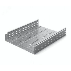 Металлический лоток перфорированный 400х80х3000, толщ. 1,0 мм, Сендзимир цинк