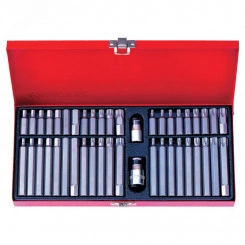 Набор вставок (бит) 10 мм, TORX, SPLINE, HEX, 44 предмета Набор вставок (бит) 10 мм, TORX, SPLINE, HEX, 44 предмета