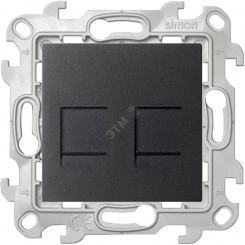 Розетка 2хRJ45 кат 5е UTP, графит