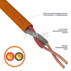 Кабель огнестойкий КПСнг(А)-FRLS 1x2x0,20 кв.мм, 200 м