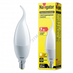 Лампа светодиодная LED 7вт E14 теплый матовая свеча на ветру