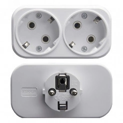 Разветвитель сетевой 2-местный с/з, белый Разветвитель сетевой 2-местный с/з, белый