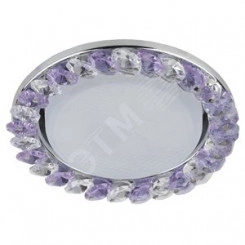 Светильник под лампу Gx53, 220V,13W, хром/прозрачный, фиолетовый DK85 CH/WH+PU ЭРА Светильник под лампу Gx53, 220V,13W, хром/прозрачный, фиолетовый DK85 CH/WH+PU ЭРА