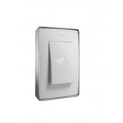 Рамка 1 пост хром/белая