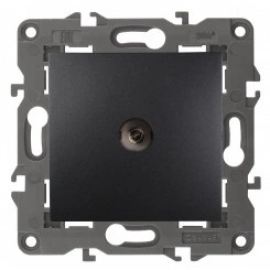 Розетка TV одиночная, Эра Elegance, антрацит, 14-3101-05