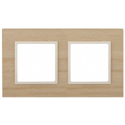 Рамка на 2 поста, дерево, Эра Elegance, клён+сл.кость, 14-5302-11