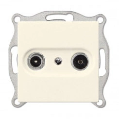 ECO Розетка TV-FM оконечная с накладкой, сл. кость