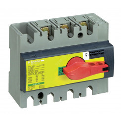Выключатель-разъединитель INS160 3п красная рукоятка/желтая панель