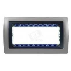 Рамка с суппортом на 5 узких модулей, S82C, алюминий - графит