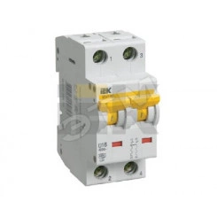 Выключатель автоматический двухполюсный 50А D ВА47-60 6кА