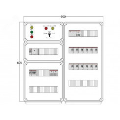 Щит управления электрообогревом DEVIBOX HR 12x2800 D330 (в комплекте с терморегулятором и датчиком температуры)