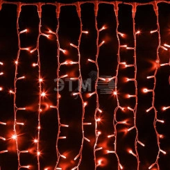 Гирлянда профессиональная Светодиодный Дождь 2х1,5м, постоянное свечение, белый провод КАУЧУК, 230 В, диоды КРАСНЫЕ, 360 LED