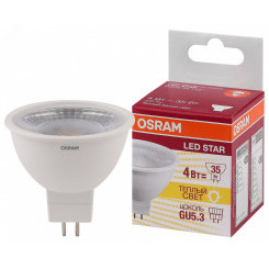 Лампа светодиодная LED 4Вт GU5.3 3000К 300лм 230V CL MR16 (замена 35Вт) OSRAM LS