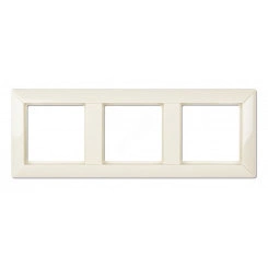 Рамка 3-местная для вертикальной и горизонтальной установки. Серия- Eco Profi. Материал- термопласт. Цвет- слоновая кость.