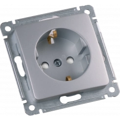 MASTER Розетка одноместная с заземляющим контактом, со шторками, скрытой установки, в рамку, серебро MASTER Розетка одноместная с заземляющим контактом, со шторками, скрытой установки, в рамку, серебро