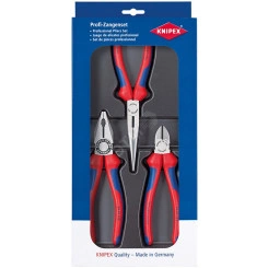 Набор ШГИ в ложементе 3 предмета комплектация: 0302180 плоскогубцы 180 мм 2612200 длинногубцы 200 мм 7002160 бокорезы 160 мм чёрные 2-компонентные рукоятки KN-002011