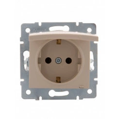 KARINA Розетка с/з с крышкой керамика крем (10шт/120шт) KARINA Розетка с/з с крышкой керамика крем (10шт/120шт)