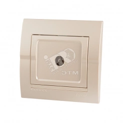 DERIY Розетка ТВ проходная жемчужно-белая металлик DERIY Розетка ТВ проходная жемчужно-белая металлик