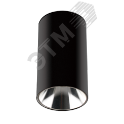 Светильник светодиодный ДПО GU10 без лампы круглый черный корпус серебряный рефлектор Jazzway