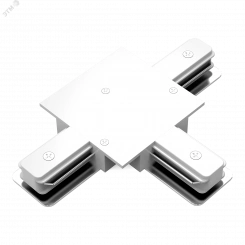 Коннектор однофазный для встраиваемых трековых шинопроводов (T) белый Track Gauss