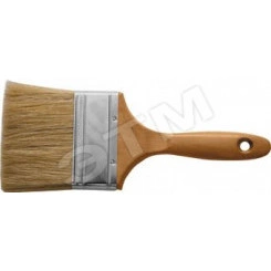 Кисть флейцевая ''Профи'', натур.светлая щетина, деревянная ручка 2.5'' (63 мм)