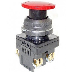 КЕ-201 У2 исп.5, красный, 1р, гриб с фиксацией, IP54, 10А, 660В, выключатель кнопочный  (ЭТ)