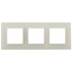 Рамка на 3 поста, стекло, Эра Elegance, сл.кость+сл.кость, 14-5103-02 Рамка на 3 поста, стекло, Эра Elegance, сл.кость+сл.кость, 14-5103-02
