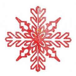 Фигура профессиональная елочная Снежинка ажурная 3D 35см красный