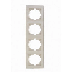 Рамка RAIN 4-ая вертикальная крем с боковой вставкой Рамка RAIN 4-ая вертикальная крем с боковой вставкой