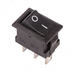 Выключатель клавишный 250V 3А (3с) ON-ON черный  Micro  REXANT
