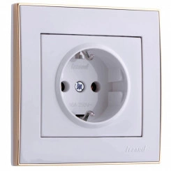 Розетка RAIN с/з керамика белая с боковой вставкой золото Розетка RAIN с/з керамика белая с боковой вставкой золото