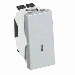 Переключатель 1-полюсный с подсветкой, 10 A / 250 В (алюминий) Переключатель 1-полюсный с подсветкой, 10 A / 250 В (алюминий)